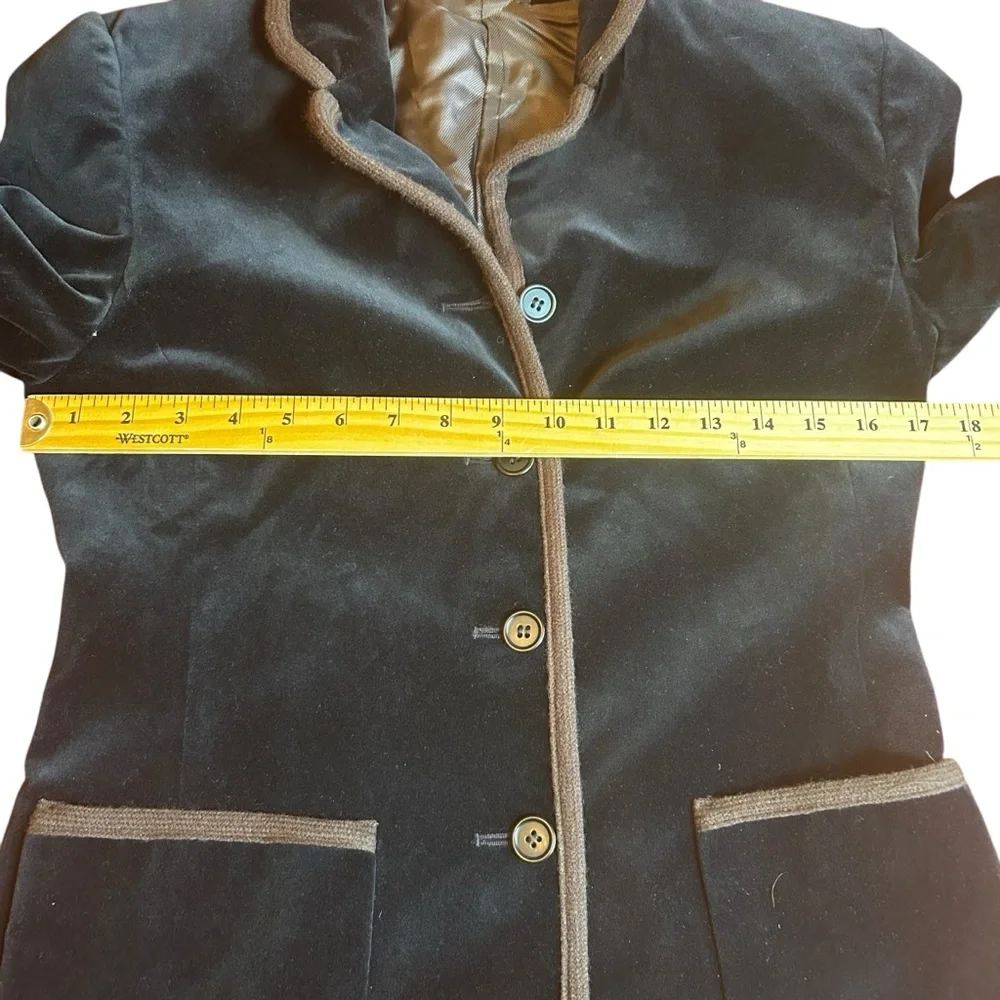 Laura Ashley Vintage Black Velvet Jacket/Blazer womens size 6 classic academia